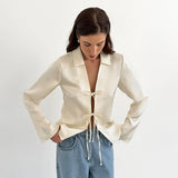 Loose Apricot Cardigan Top Women's Clothing - WOMONA.COM