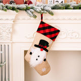 Christmas Decorations Red And Black Plaid Affixed Cloth