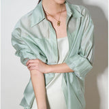 Tencel Sun Protection Cardigan Shirt For Women - WOMONA.COM