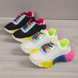 INS Style Rainbow Color Sports Shoes For Women - WOMONA.COM