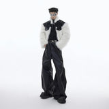 Spliced Anti Mink Fur Fur Coat - WOMONA.COM