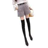 Women Wear High Waist Slim Plaid Shorts Look Thin - WOMONA.COM