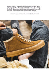 High-top Men's Genuine Leather Fashion Shoes - WOMONA.COM