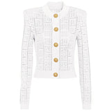 Round Neck Hollow Out Knitwear Dress - WOMONA.COM