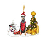 Christmas Family Puppies Decorate Trees With Lights - WOMONA.COM