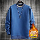 Men's Warm Lambskin Round Neck Hoodie - WOMONA.COM
