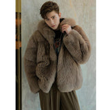 Men's Trendy Faux Fox Fur Coat - WOMONA.COM