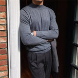 Fleece Semi-turtleneck Slim Knit Vintage - WOMONA.COM