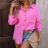 Women's Drop Shoulder Champray Long Sleeve Shirt - WOMONA.COM