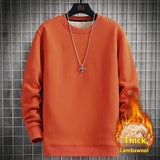 Men's Warm Lambskin Round Neck Hoodie - WOMONA.COM