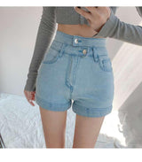 A-line Denim Hot Pants - WOMONA.COM