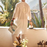 Men's Beach Sun Protection Casual Printed Shirt Fashion Cloak Coat - WOMONA.COM