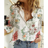 Linen Cotton Washed Single-breasted Long Sleeve Shirt For Women - WOMONA.COM