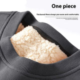 Men's Warm Lambskin Round Neck Hoodie - WOMONA.COM