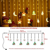 Painted Christmas Curtain Lights Holiday - WOMONA.COM