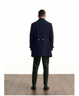 Men's Medium Length Long Sleeved Woolen Coat - WOMONA.COM