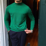 Fleece Semi-turtleneck Slim Knit Vintage - WOMONA.COM