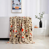 Christmas Elk Snowman Santa Claus Print Blanket Winter