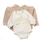 Spring And Autumn Romper R Baby Long Sleeve Waffle - WOMONA.COM