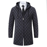 Men's Mid-length Sweater Fashion Casual Hooded Coat - WOMONA.COM