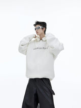 Deconstructed Metal Zipper Knitted Hooded Sweater - WOMONA.COM