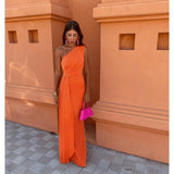 Summer New One-shoulder Knitted Dress