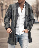 Men's Woolen Stand Collar Mid-length Trench Coat - WOMONA.COM