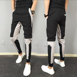 Men Casual Stitching Gradient Pants - WOMONA.COM