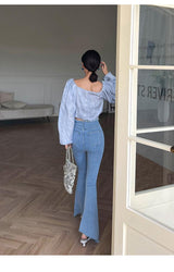 Hot Girl Design Short Long Sleeve Top Women - WOMONA.COM