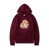 Printed Hooded Plus Fleece Sweater - WOMONA.COM