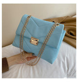 Ladies Leather Flap Chain Bag - WOMONA.COM