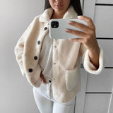Sheep Shearling Casual Jacket - WOMONA.COM