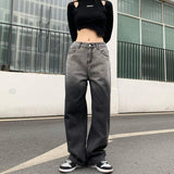 Tide Brand Ins Retro Letters Jeans - WOMONA.COM