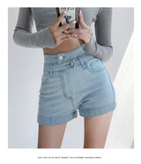 A-line Denim Hot Pants - WOMONA.COM