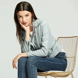 Slim lady's leather jacket - WOMONA.COM