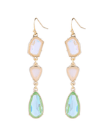 gemstone crystal drop ladies earrings - WOMONA.COM