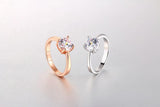 Rose gold and zircon ring - WOMONA.COM