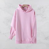Solid color hooded sweater - WOMONA.COM
