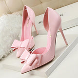 Shallow mouth pointed side hollow shoes - WOMONA.COM