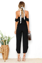 chest halter lace jumpsuit - WOMONA.COM