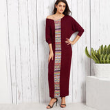 Long sleeve plus size dress - WOMONA.COM