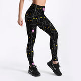 Black cat print leggings - WOMONA.COM