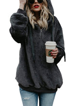 long-sleeved hooded sweater - WOMONA.COM