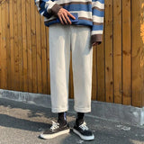 Corduroy wide leg casual pants - WOMONA.COM