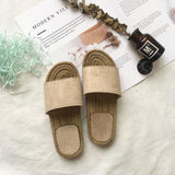 Grass Rattan Slippers Beach Shoes - WOMONA.COM