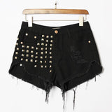 Denim high waist shorts - WOMONA.COM