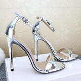 High Heels Gold And Silver Wedding Shoes - WOMONA.COM
