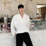 Men Long Sleeve Casual White Shirts - WOMONA.COM