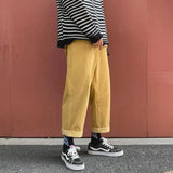 Corduroy wide leg casual pants - WOMONA.COM