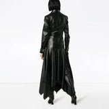 Mid-length slim leather jacket - WOMONA.COM